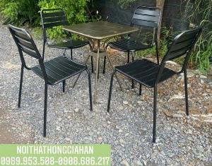 Bàn ghế cafe sắt decor xịn xò Hồng Gia Hân B739