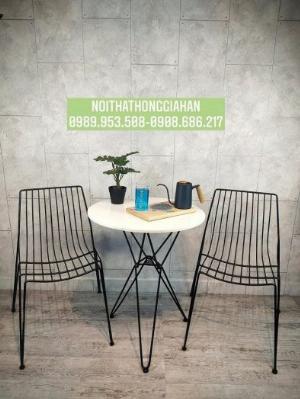 Bàn ghế cafe sắt Decor hiện đại Hồng Gia Hân B741