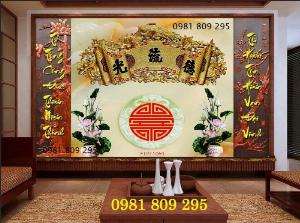 Gạch phòng thờ , tranh gạch phức lộc thọ JP6215