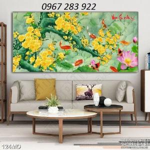 Gạch tranh 3d mai vàng- Tranh phòng khách