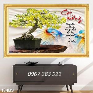 Gạch tranh 3d mai vàng- Tranh phòng khách