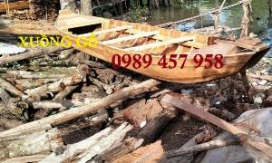 Thuyền gỗ decor, Thuyền gỗ trang trí tiểu cảnh, Thuyền chèo tay