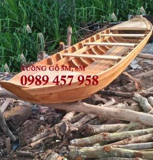 Thuyền gỗ decor, Thuyền gỗ trang trí tiểu cảnh, Thuyền chèo tay