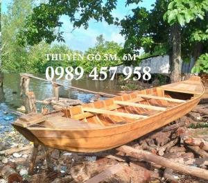 Thuyền gỗ decor, Thuyền gỗ trang trí tiểu cảnh, Thuyền chèo tay