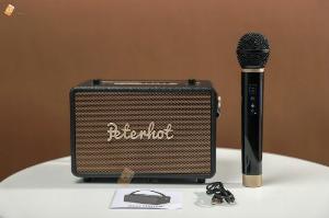Loa Bluetooth Peterhot A106 Âm Thanh Siêu Đỉnh - Bản Cao Cấp - Tặng Mic Không Dây Hát Karaoke