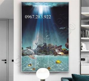 Gạch tranh ốp tường trang trí phong cảnh biển