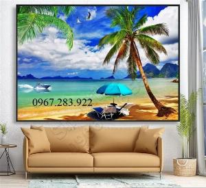 Gạch tranh ốp tường trang trí phong cảnh biển