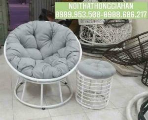 Ghế thư giãn hiện đại Papasan khung sắt Hồng Gia Hân P811