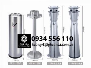Thùng rác inox có gạt tàn , thùng rác khách sạn cao cấp