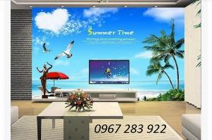 Gạch 3d ốp tường phong cảnh biển trang trí