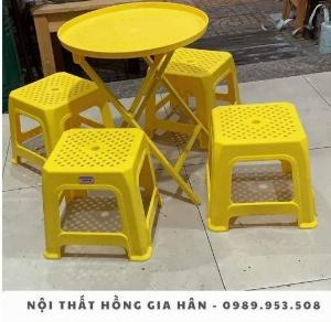 Bàn ghế quan cóc xếp gọn giá rẻ Hồng Gia Hân H98