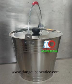 Xô quai xách đựng đá - ướp rượu, xô inox có nắp