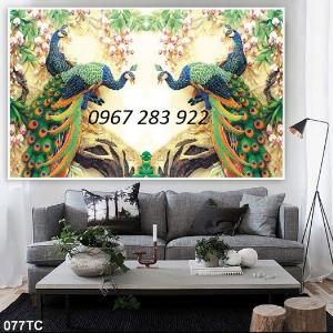 2023-10-02 09:19:24  2  Tranh chim công 3d- Tranh phong thuỷ phòng khách 1,200,000