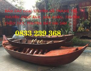 Mẫu các Thuyền gỗ trưng hải sản 2m, Thuyền trang trí 3m, Thuyền gỗ 4m tại Sài Gòn