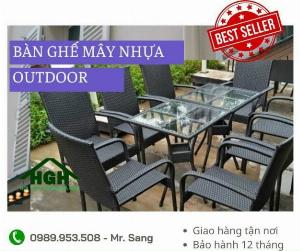 Bàn ghế mây nhựa thanh lý giá rẻ