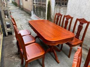 Bộ bàn ghế ăn bàn chữ nhật gỗ xoan đào