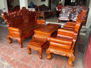 Bộ bàn ghế louis hoàng gia hàng víp tay đặc gỗ xà cừ .