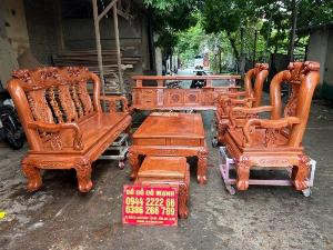 Bộ bàn ghế minh quốc đào hàng siêu víp gỗ hương đá