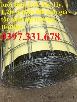 Lưới thép hàn mạ kẽm dây 1ly, 1,2ly ô 100x100 (10x10cm) khổ 1.2m x 50m/1 cuộn đỡ bông thủy tinh, chống nứt