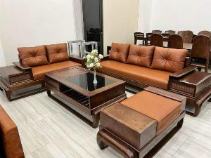 Bộ Bàn Ghế SoFa Đùi Gà 2 Văng Gỗ Sồi Nga