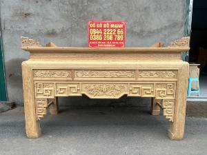 Bàn thờ Gia Tiên mẫu Triện Sen gỗ Gụ Lào 100% hàng kỹ đẹp.