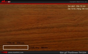 Sàn gỗ công nghiệp Thaigreen TH1204, dày 12mm
