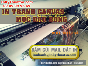 In vải canvas tranh trang trí nhà hàng, quán cafe in mực dầu bóng