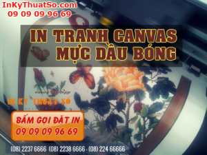 In vải canvas tranh trang trí nhà hàng, quán cafe in mực dầu bóng