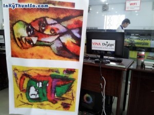 In tranh khổ lớn chất liệu canvas mực dầu cho tranh họa tiết cho trang trí nội thất