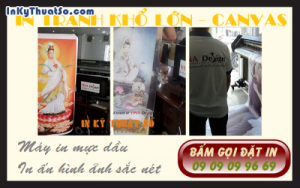 Chất liệu dầu bóng thực hiên in tranh canvas giúp tranh bền màu hơn, trưng bày được lâu hơn, bề mặt tranh bóng bẩy, sáng hơn