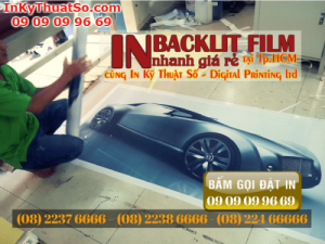 Các showroom xe hơi rất ưa chuộng chất liệu backlit film để trang trí bởi sự bóng bẩy, sang trọng mà chúng mang lại cho hình ảnh chiếc xe hơi