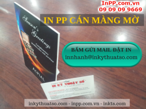 In PP cán format làm standee mini để bàn