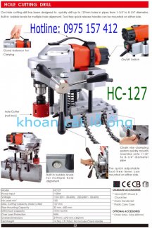 Máy khoan chuyên cắt lỗ trên ống HC-127