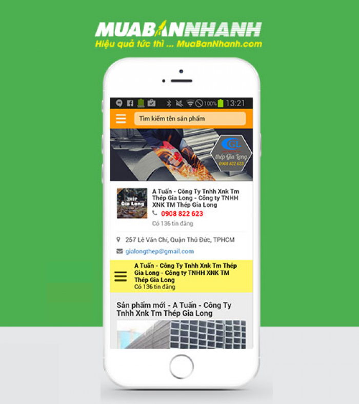 Khách hàng đến với phonepage Mua Bán Nhanh Trang Phonepage A Tuấn - Công Ty Tnhh Xnk Tm Thép Gia Long