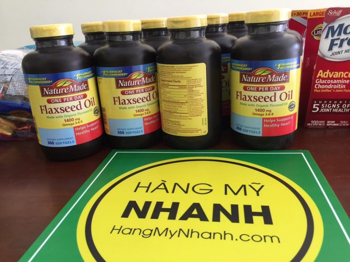 Viên uống Tinh dầu hạt lanh hữu cơ Mỹ Flaxseed Oil 1400 mg cung cấp Omega 3-6-9 | Nature Made - đặc sản nhập khẩu từ Mỹ