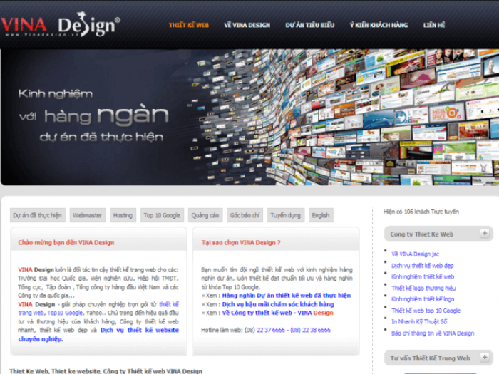 Web www.VinaDesign.vn của Công ty Cổ phần Thiết kế VINA cung cấp các giải pháp thiết kế web và xây dựng thương hiệu trực tuyến.
