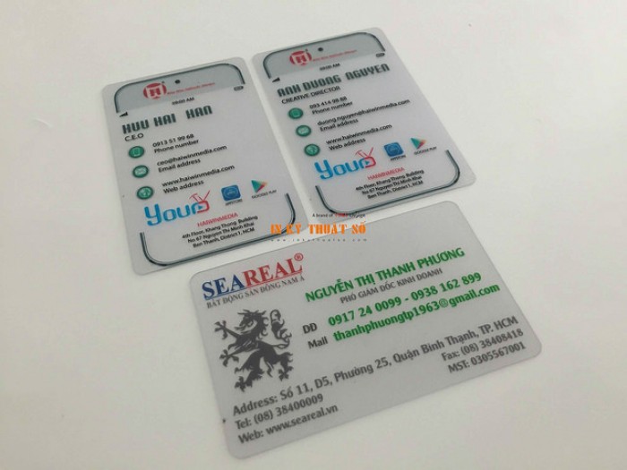 Mẫu card visit trong suốt