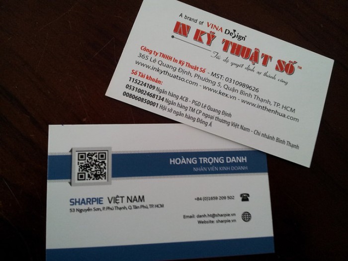 Mẫu card visit của nhân viên kinh doanh