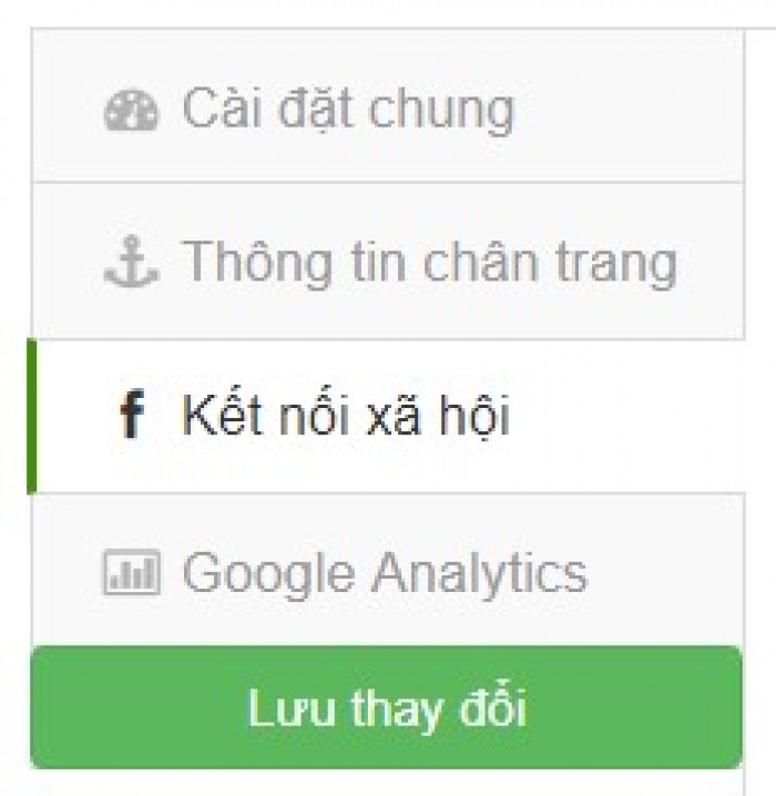 Chọn tab Kết nối xã hội