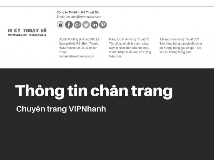 Hướng Dẫn Cập Nhật Thông Tin Chân Trang Chuyên Trang Vipnhanh