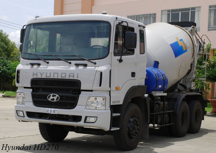 Xe bồn trộn bê tông Hyundai 15 tấn HD270