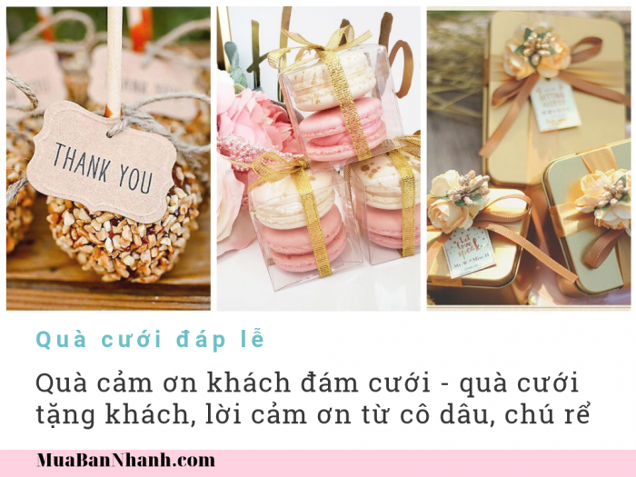 Quà cảm ơn khách đám cưới - quà cưới tặng khách, lời cảm ơn từ cô dâu, chú rể