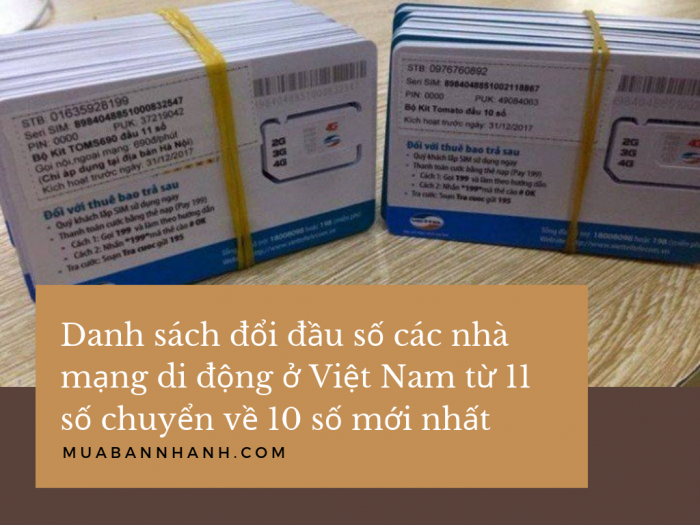 Danh sách đổi đầu số các nhà mạng di động ở Việt Nam từ 11 số chuyển về 10 số mới nhất