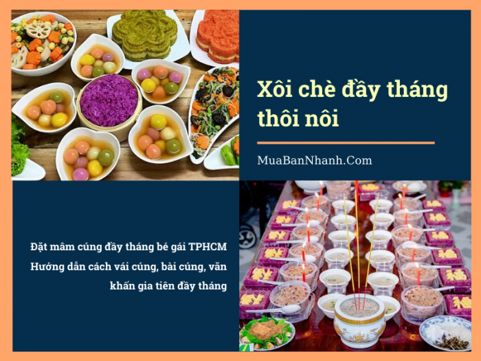 Đặt mâm cúng đầy tháng bé gái TPHCM - Hướng dẫn cách vái cúng, bài cúng, văn khấn gia tiên đầy tháng