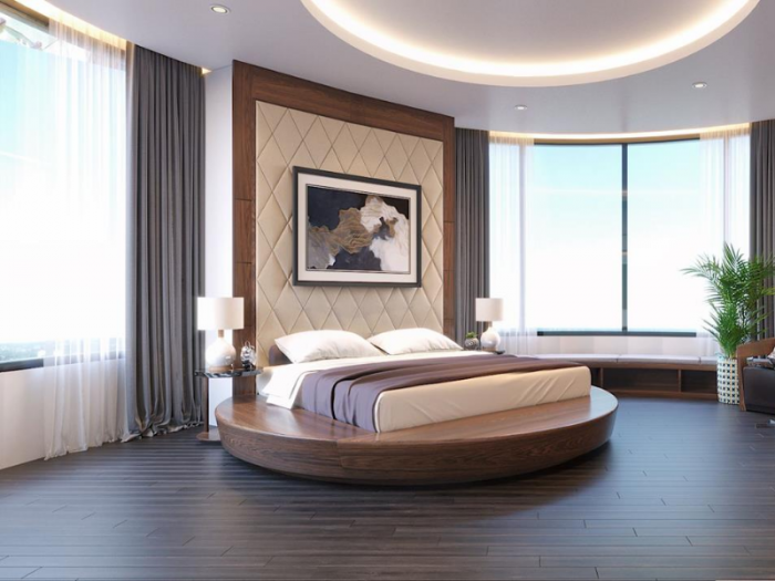 giường tròn gỗ