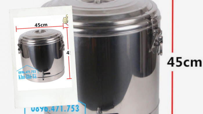 Thùng inox bảo ôn, giữ nhiệt 50L - 1 vòi đựng nước uống cho công nhân